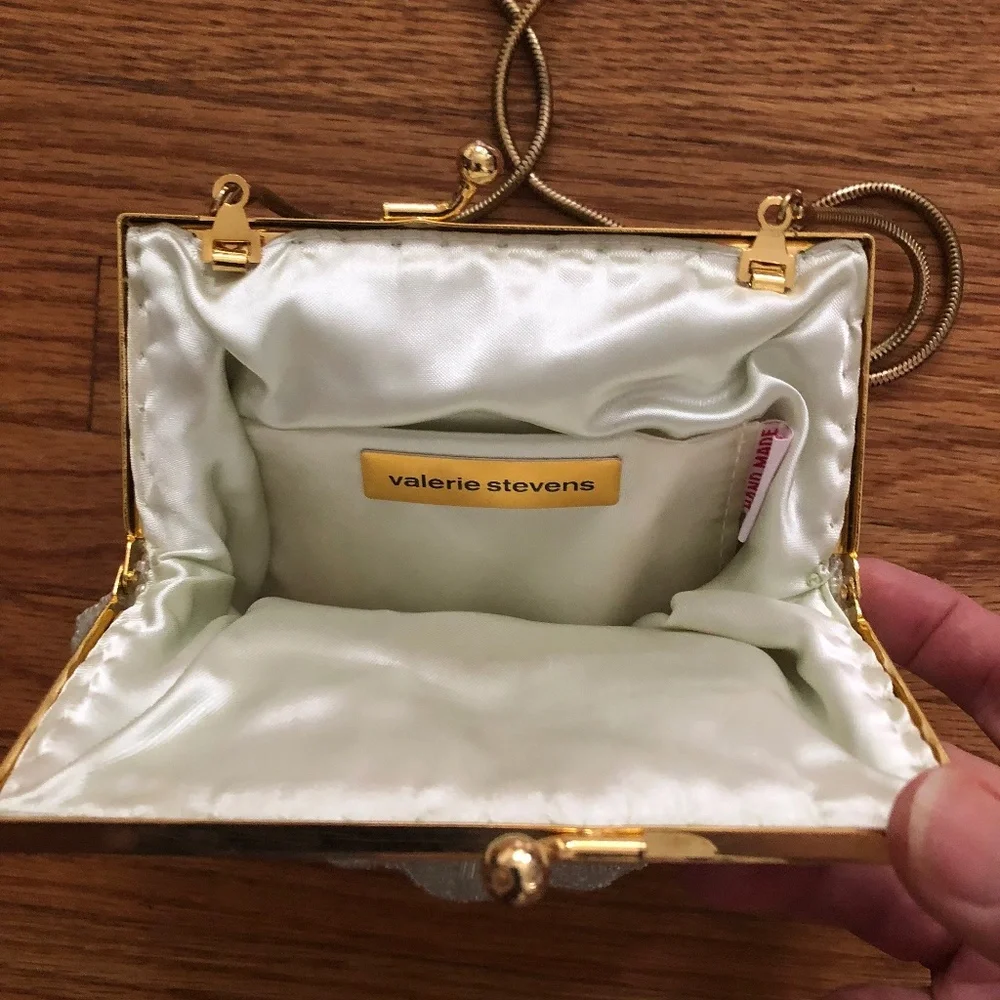 Valerie Stevens Lime Handmade Beaded Dress Purse - Picture 4 of 8